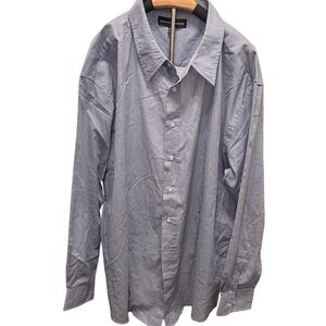Beverly Hills Polo Club 4XLB Blue Geometric Print Button Down Shirt Office